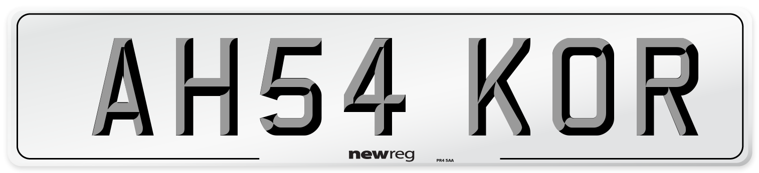 AH54 KOR Number Plate from New Reg